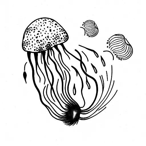 wisteria and jellyfish tattoo design idea