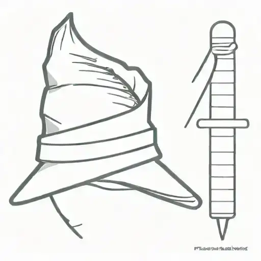 whore dunce cap with yard stick crossed tattoo design idea