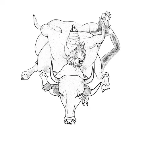bull and matador dueling tattoo design idea