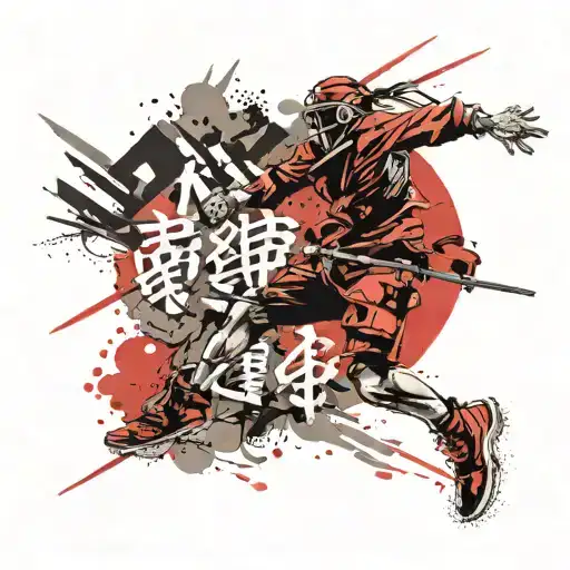 japanese kanji running down tattoo design idea