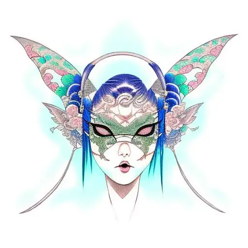 cyber fairy  tattoo design idea