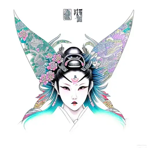 cyber fairy  tattoo design idea