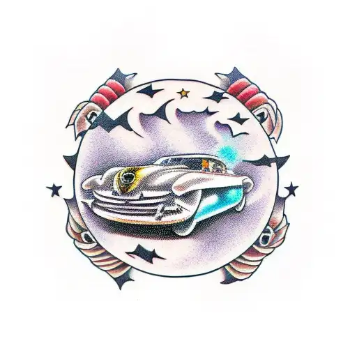 lightspeed car tattoo design idea