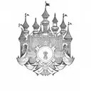 palace castle tattoo design idea