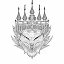 palace castle tattoo design idea