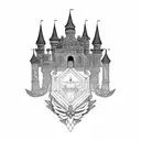 palace castle tattoo design idea