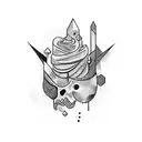 abstract liquid mixing tattoo design idea