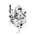 abstract liquid mixing tattoo design idea