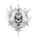 abstract liquid mixing tattoo design idea