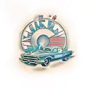 light-speed car tattoo design idea