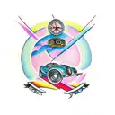 light-speed car tattoo design idea