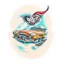 light-speed car tattoo design idea