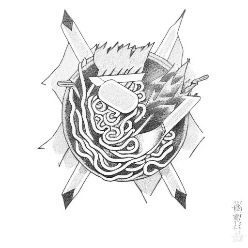 naruto eating ramen tattoo design idea