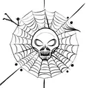 alien skull with spider  tattoo design idea