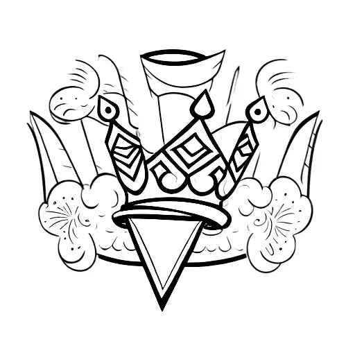 a paper plane with a crown on it tattoo design idea