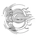 Sun and Moon with an eye and the pupil is the Yin-yang symbol tattoo design idea