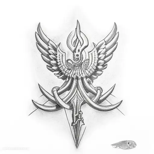 Trident tattoo design idea