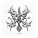 Trident tattoo design idea