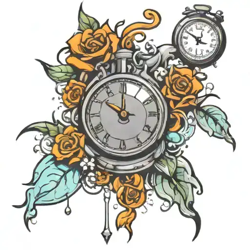 time running tattoo design idea