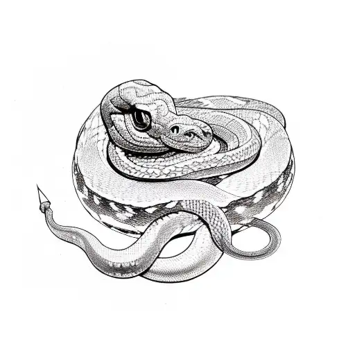 sewing stitches with a snake tattoo design idea