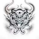 japanese demon tattoo design idea