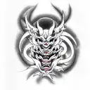 japanese demon tattoo design idea