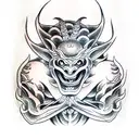 japanese demon tattoo design idea