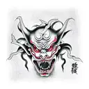 japanese demon tattoo design idea