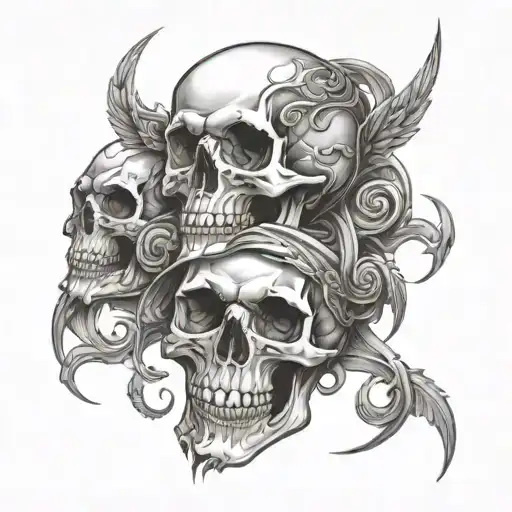 skull souls for head tattoo design idea