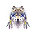 wolf Indian itch tattoo design idea