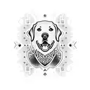 labrador with name Melo tattoo design idea