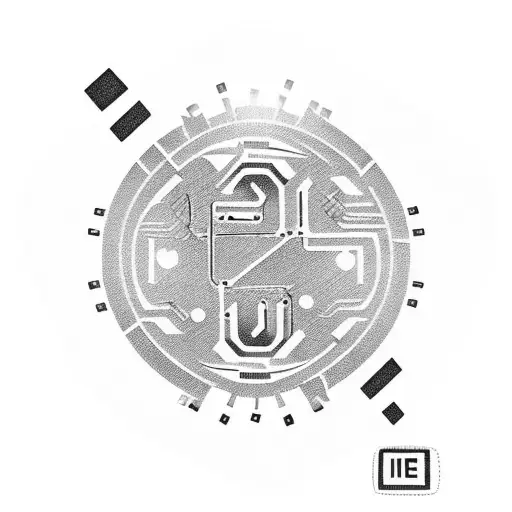 A circuit board design with the birth year '1955' incorporated tattoo design idea