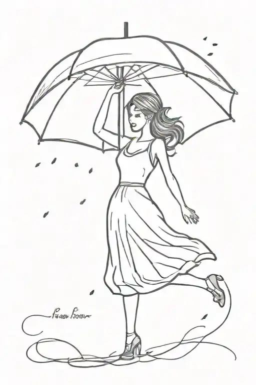 never fear a storm learn to dance in the rain tattoo design idea