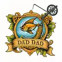 fishing rod, dad memorial tattoo design idea