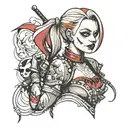 Harley quinn tattoo design idea