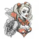 Harley quinn tattoo design idea