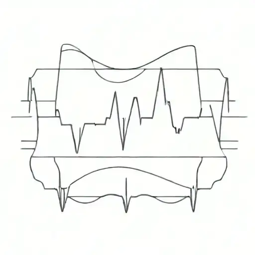 A minimalist design of a heartbeat waveform, incorporating elements of the medical field tattoo design idea