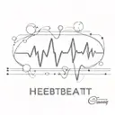 A minimalist design of a heartbeat waveform, incorporating elements of the medical field tattoo design idea