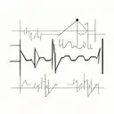 A minimalist design of a heartbeat waveform, incorporating elements of the medical field tattoo design idea