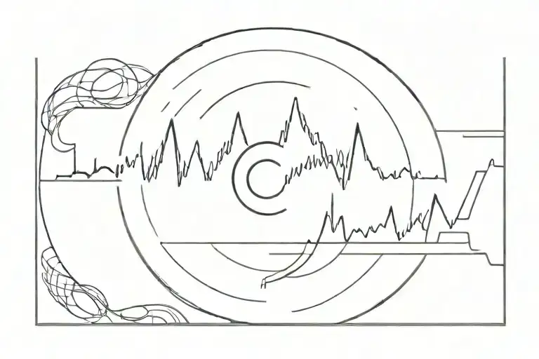 sound wave in a circle tattoo design idea