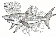 indigenous shark tattoo design idea