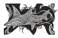 indigenous shark tattoo design idea