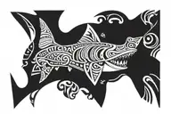 indigenous shark tattoo design idea