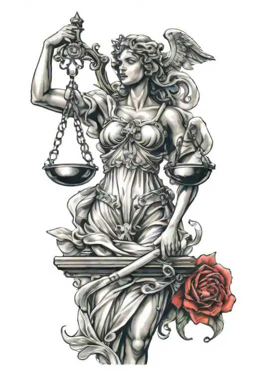 lady Justice traditional tattoo tattoo design idea