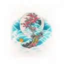 full Moon Forest River tattoo design idea