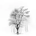 full Moon Forest River tattoo design idea