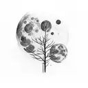 full Moon Forest River tattoo design idea