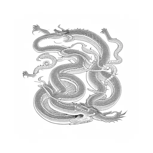 dragon snake full tattoo design idea