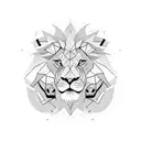 three angry lion cubs tattoo design idea