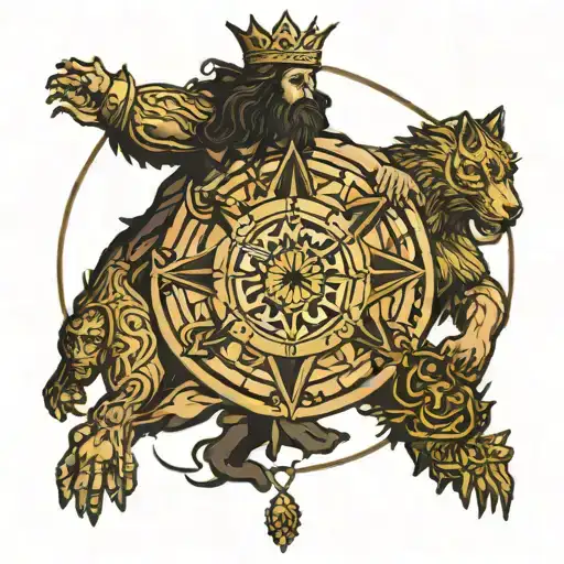 king solomon seals circles tattoo design idea